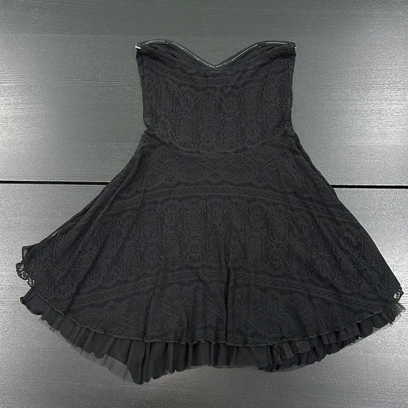 Free People Strapless Lace Beaded Mini Dress - M - Picture 5 of 16